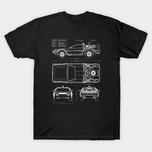 BACK TO THE FUTURE - Time Machine schematics T-Shirt